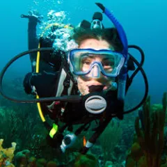 a man swimming in the water