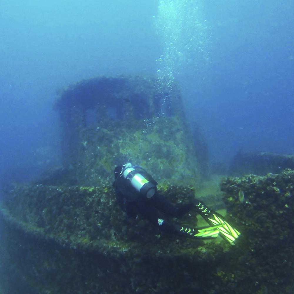 a person swimming in the water