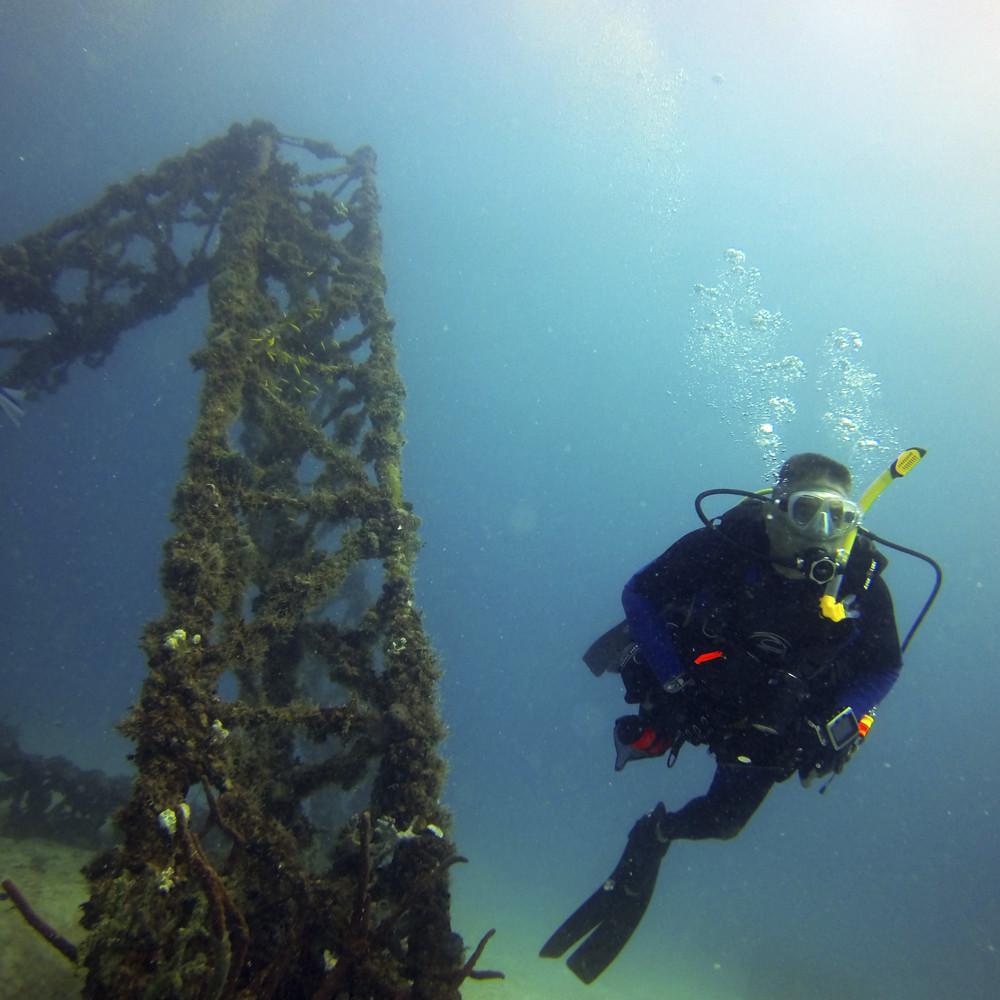 a man in a swimming pool